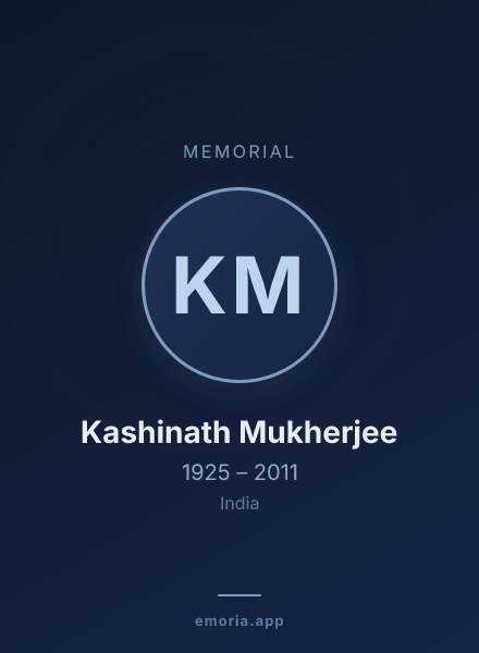 Memorial portrait of Kashinath Mukherjee