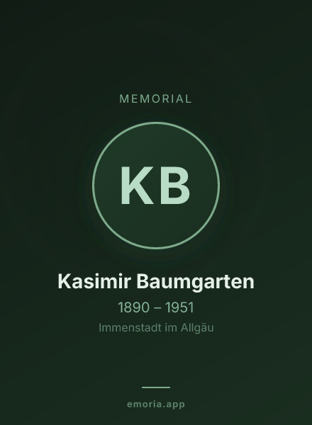 Memorial portrait of Kasimir Baumgarten