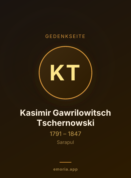 Gedenkportrait von Kasimir Gawrilowitsch Tschernowski