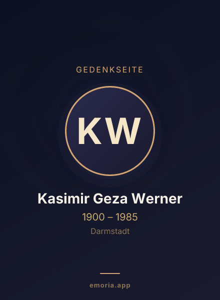 Gedenkportrait von Kasimir Geza Werner