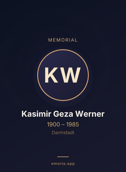 Memorial portrait of Kasimir Geza Werner