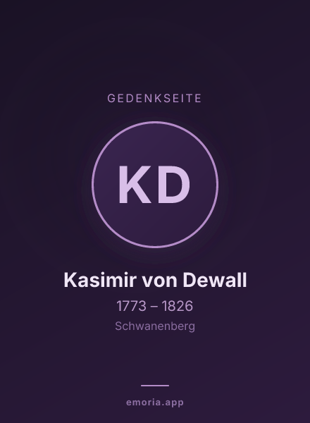 Gedenkportrait von Kasimir von Dewall