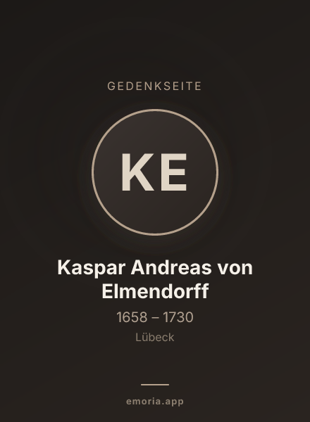 Gedenkportrait von Kaspar Andreas von Elmendorff