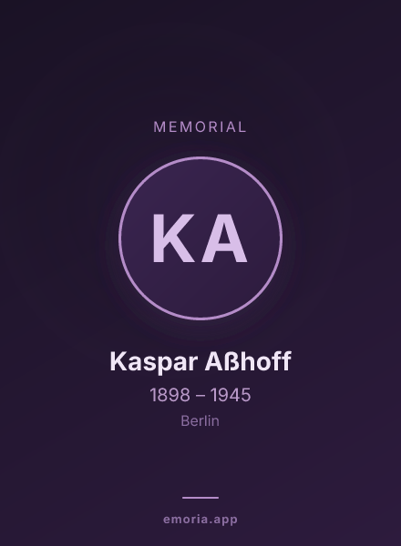 Memorial portrait of Kaspar Aßhoff