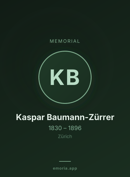 Memorial portrait of Kaspar Baumann-Zürrer
