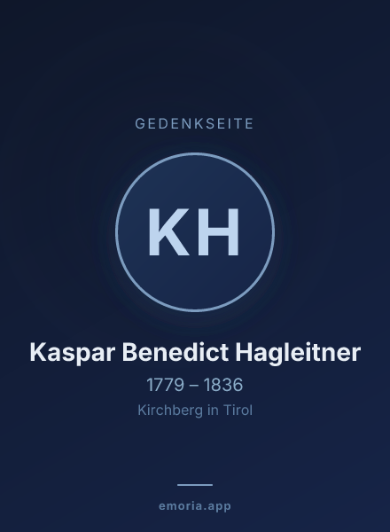 Gedenkportrait von Kaspar Benedict Hagleitner