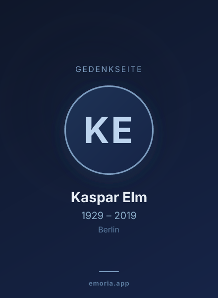 Gedenkportrait von Kaspar Elm