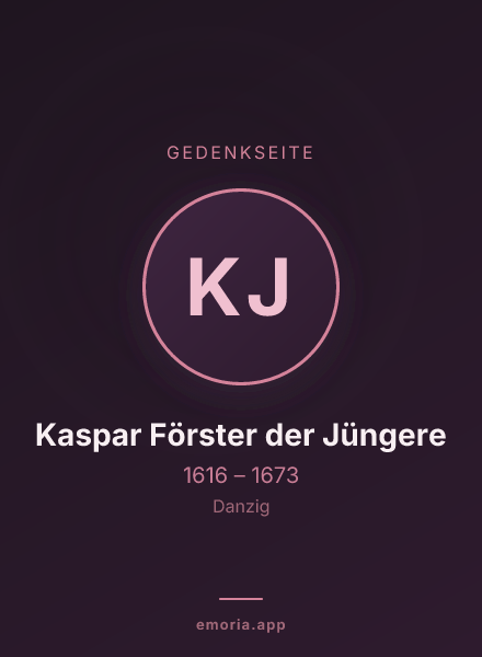Gedenkportrait von Kaspar Förster der Jüngere