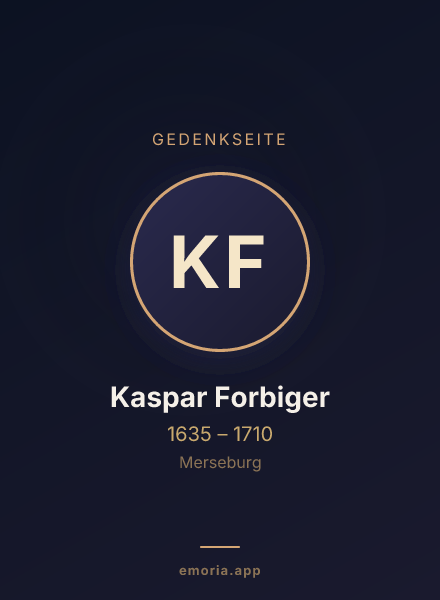 Gedenkportrait von Kaspar Forbiger