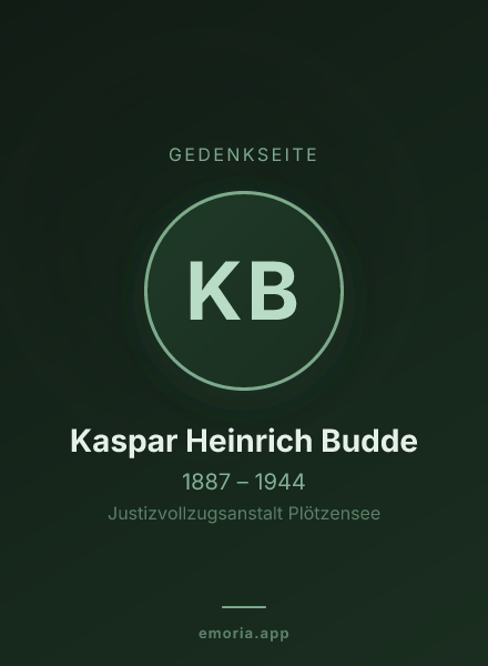 Gedenkportrait von Kaspar Heinrich Budde