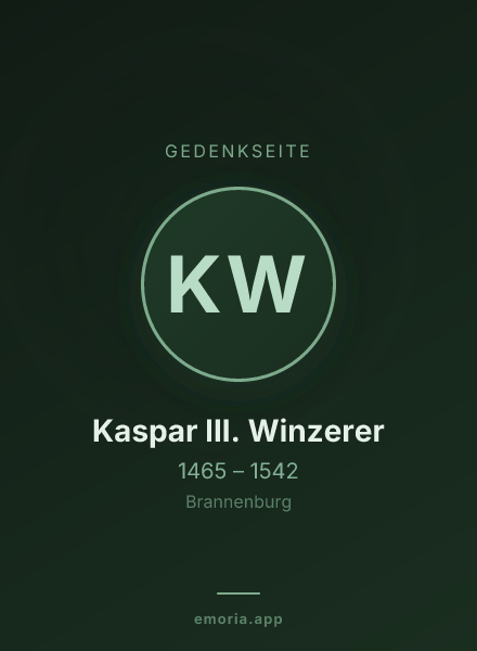 Gedenkportrait von Kaspar III. Winzerer