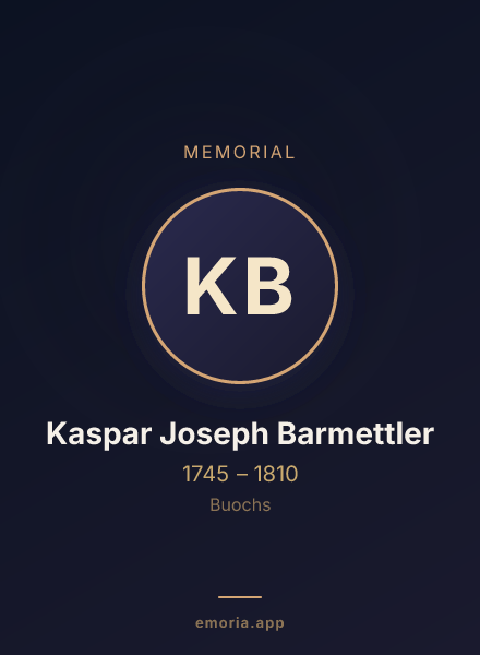 Memorial portrait of Kaspar Joseph Barmettler