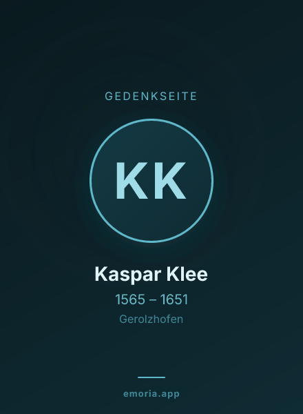 Gedenkportrait von Kaspar Klee
