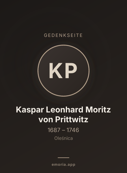 Gedenkportrait von Kaspar Leonhard Moritz von Prittwitz