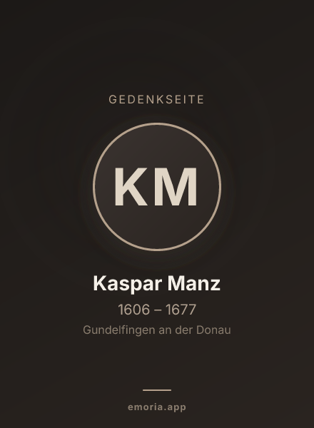 Gedenkportrait von Kaspar Manz