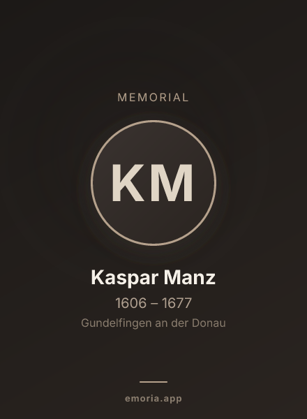 Memorial portrait of Kaspar Manz