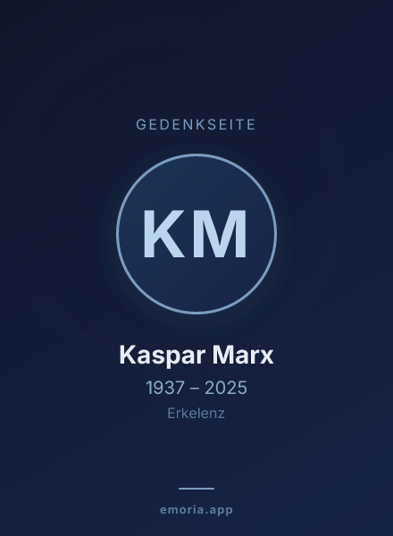 Gedenkportrait von Kaspar Marx