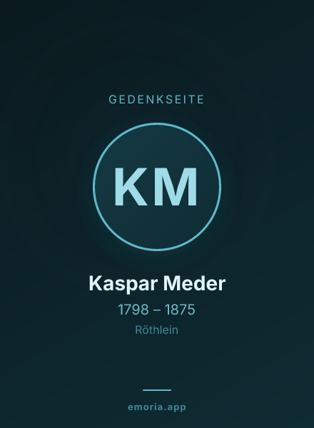 Gedenkportrait von Kaspar Meder