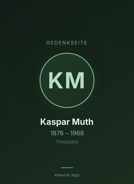 Gedenkportrait von Kaspar Muth