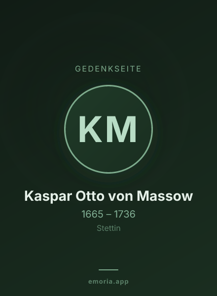 Gedenkportrait von Kaspar Otto von Massow