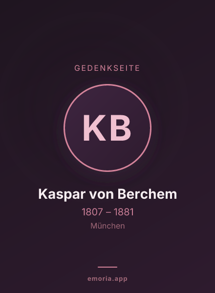 Gedenkportrait von Kaspar von Berchem