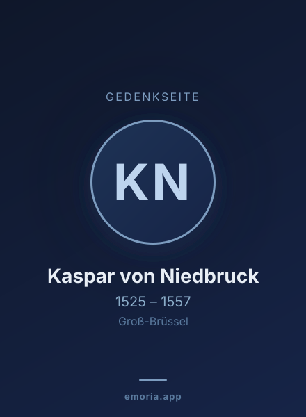 Gedenkportrait von Kaspar von Niedbruck