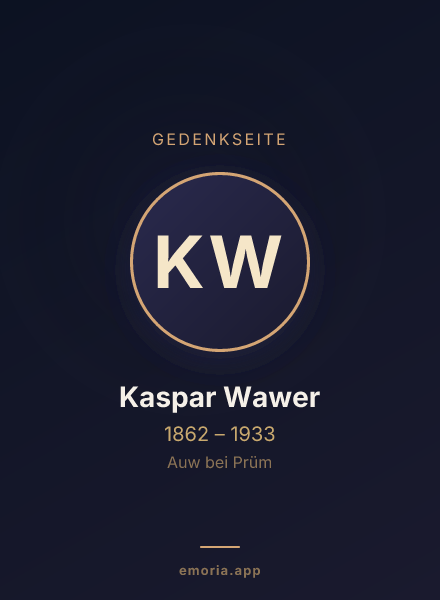 Gedenkportrait von Kaspar Wawer