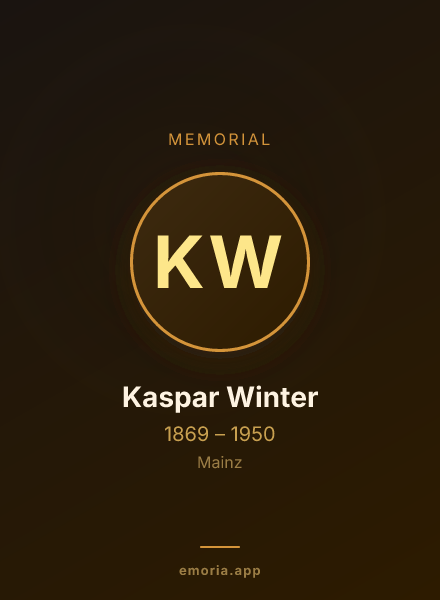 Memorial portrait of Kaspar Winter