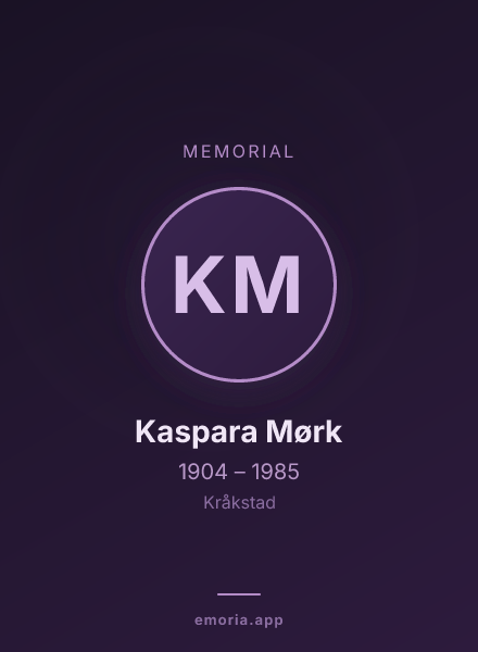 Memorial portrait of Kaspara Mørk