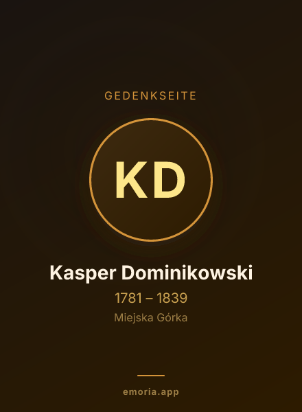 Gedenkportrait von Kasper Dominikowski