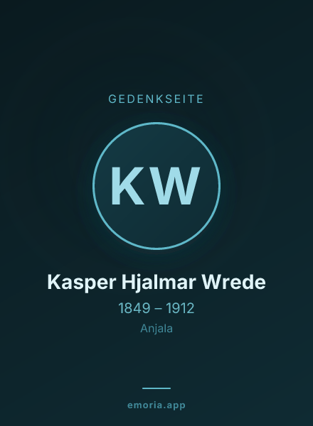 Gedenkportrait von Kasper Hjalmar Wrede