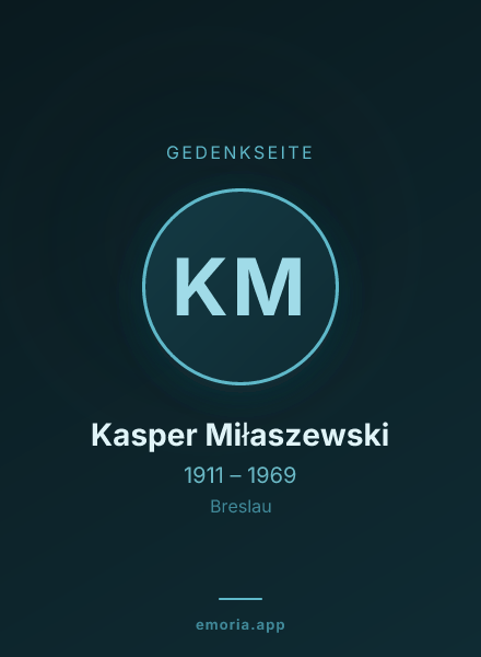 Gedenkportrait von Kasper Miłaszewski