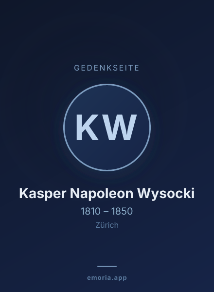 Gedenkportrait von Kasper Napoleon Wysocki