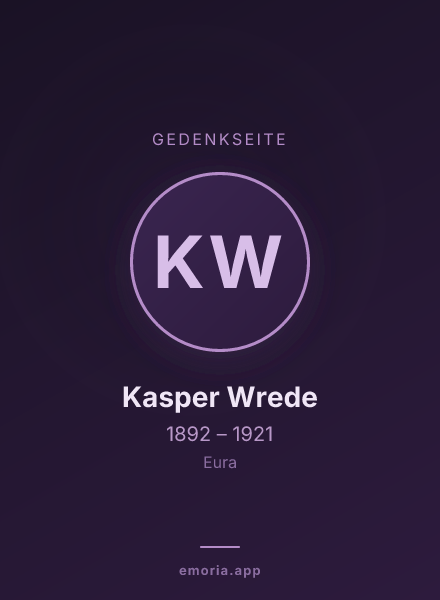 Gedenkportrait von Kasper Wrede