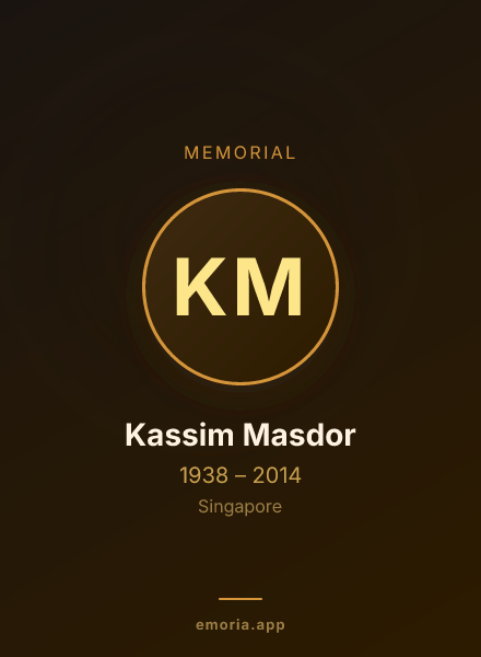 Memorial portrait of Kassim Masdor