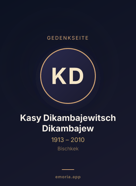 Gedenkportrait von Kasy Dikambajewitsch Dikambajew