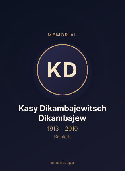 Memorial portrait of Kasy Dikambajewitsch Dikambajew
