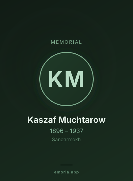 Memorial portrait of Kaszaf Muchtarow