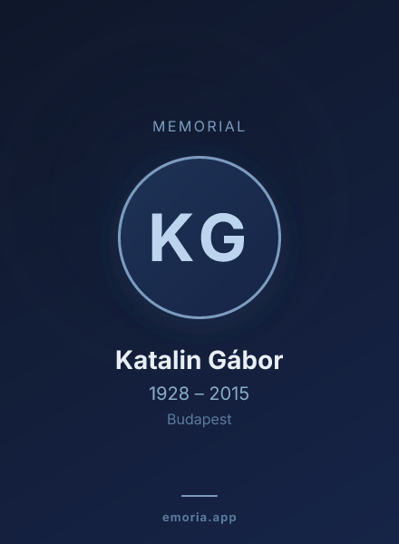 Memorial portrait of Katalin Gábor