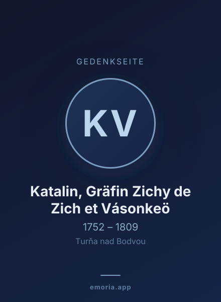 Gedenkportrait von Katalin, Gräfin Zichy de Zich et Vásonkeö