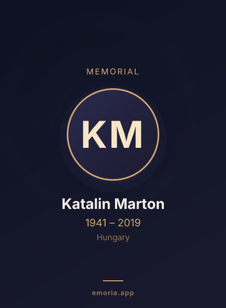 Memorial portrait of Katalin Marton