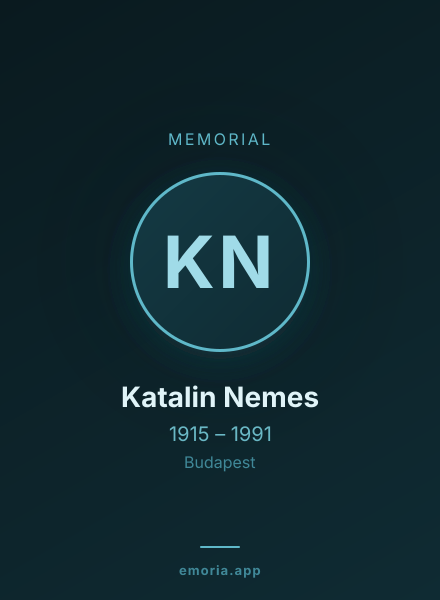 Memorial portrait of Katalin Nemes