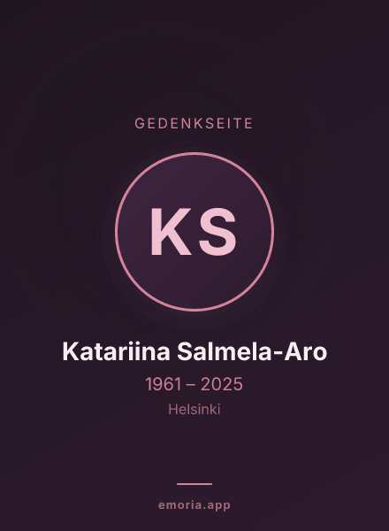 Gedenkportrait von Katariina Salmela-Aro