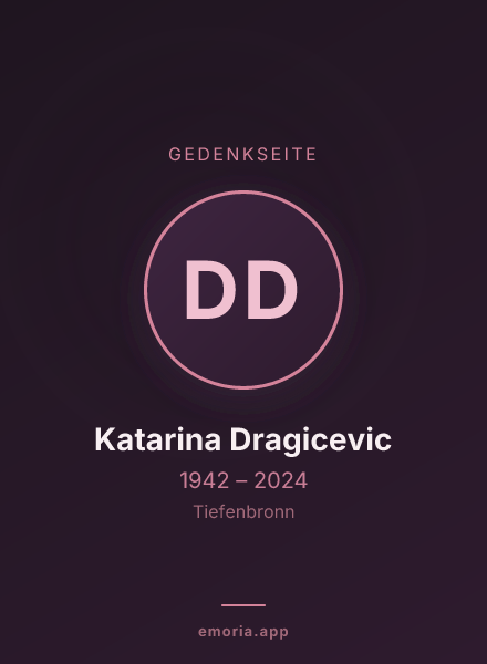 Gedenkportrait von Dr. Katarina Dragicevic