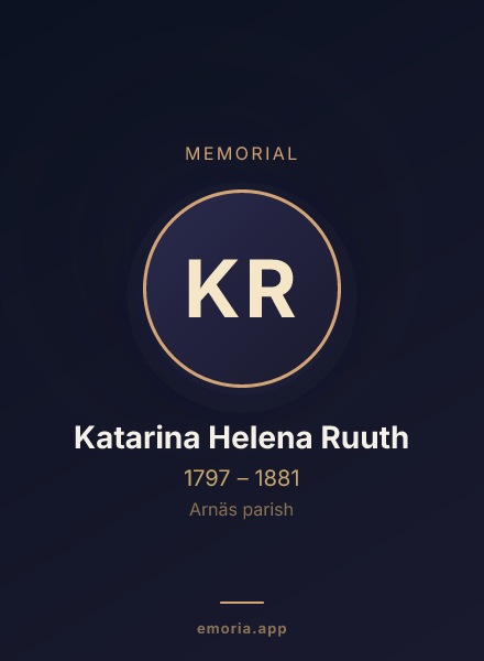 Memorial portrait of Katarina Helena Ruuth