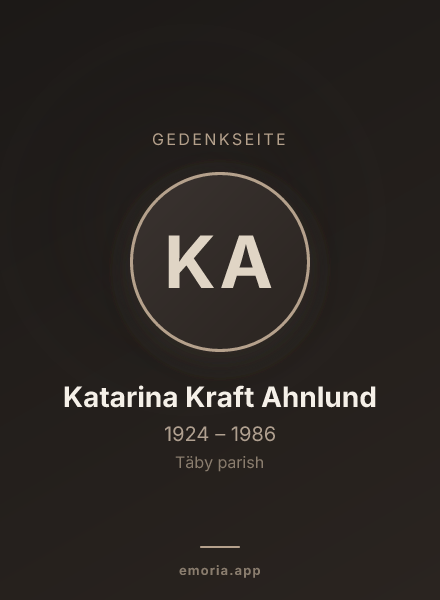 Gedenkportrait von Katarina Kraft Ahnlund
