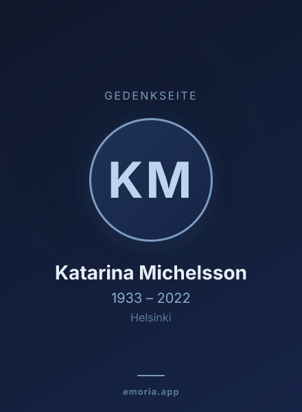 Gedenkportrait von Katarina Michelsson