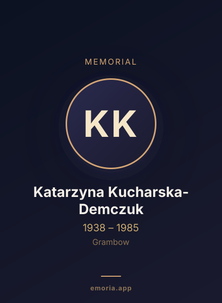 Memorial portrait of Katarzyna Kucharska-Demczuk