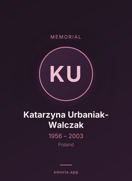 Memorial portrait of Katarzyna Urbaniak-Walczak