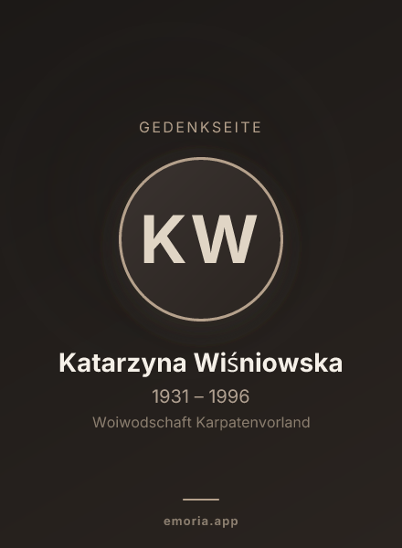 Gedenkportrait von Katarzyna Wiśniowska